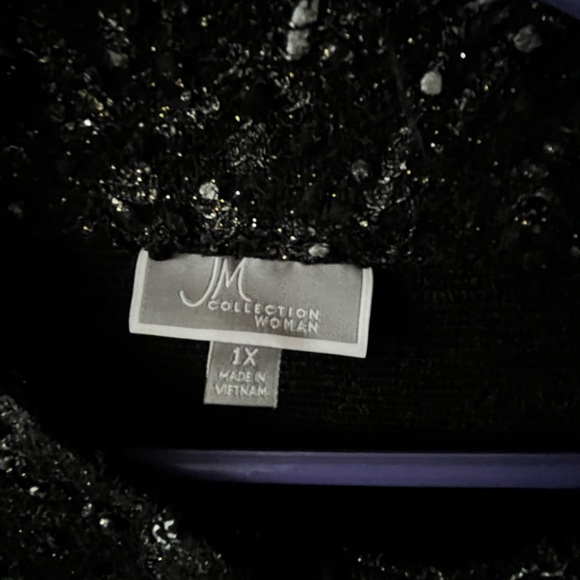 3 button black over sweater by JM Collection size 1X - Picture 3 of 3